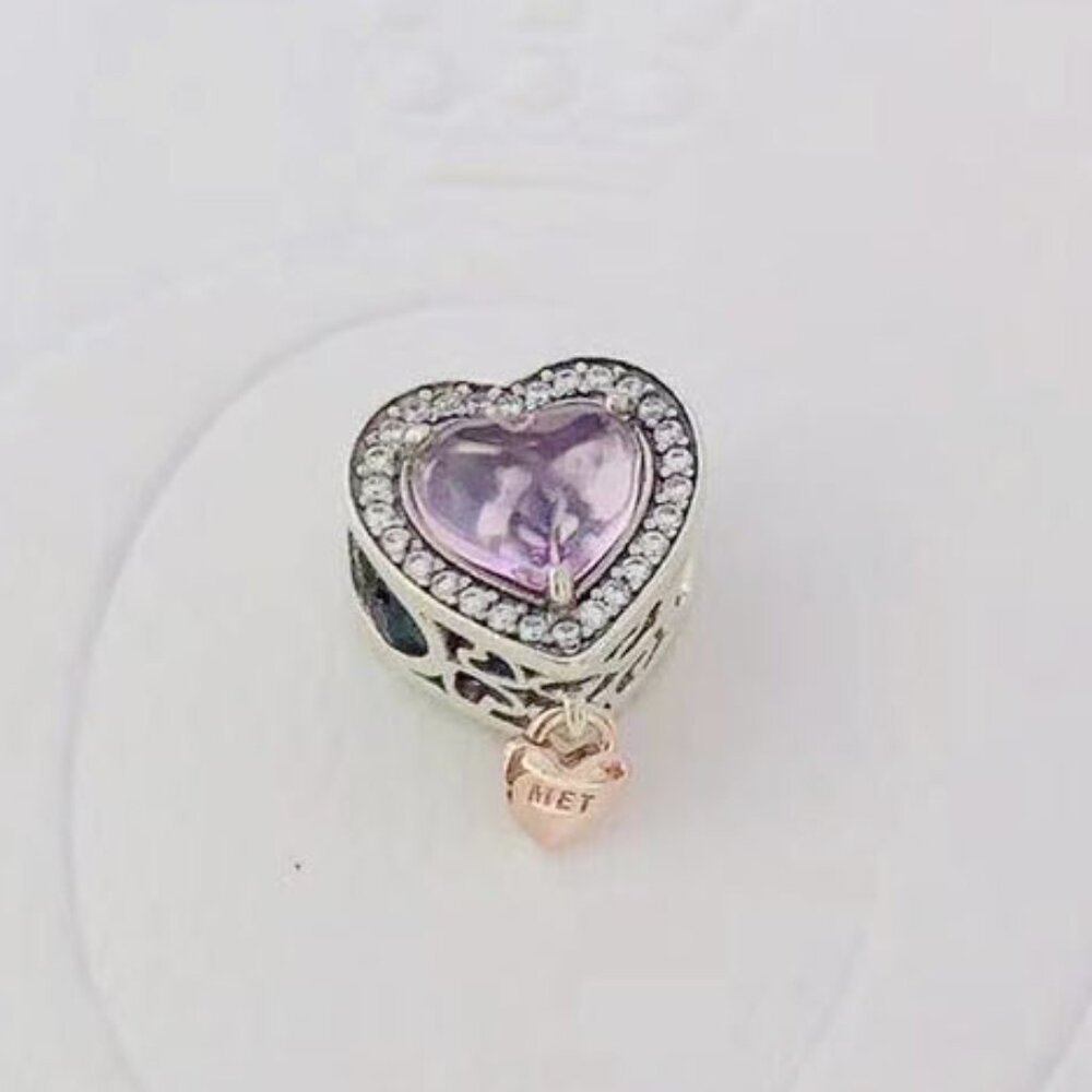 New PANDORA Pink Mom Mother Heart Love Charm